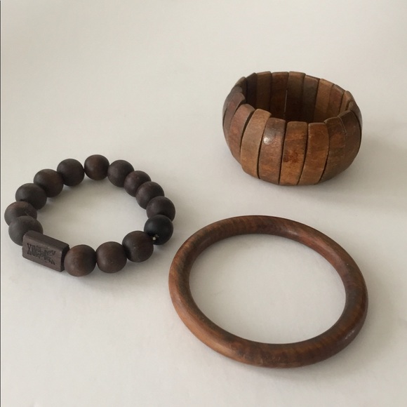 Jewelry - Vintage, Wood Bangle Set